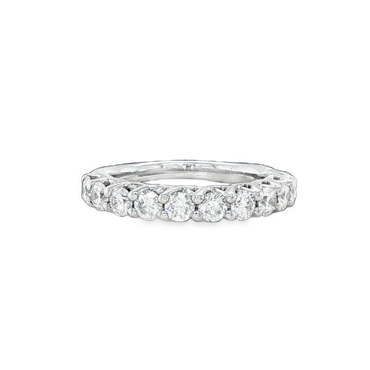 14K White Gold Shared Prong Diamond Wedding Band