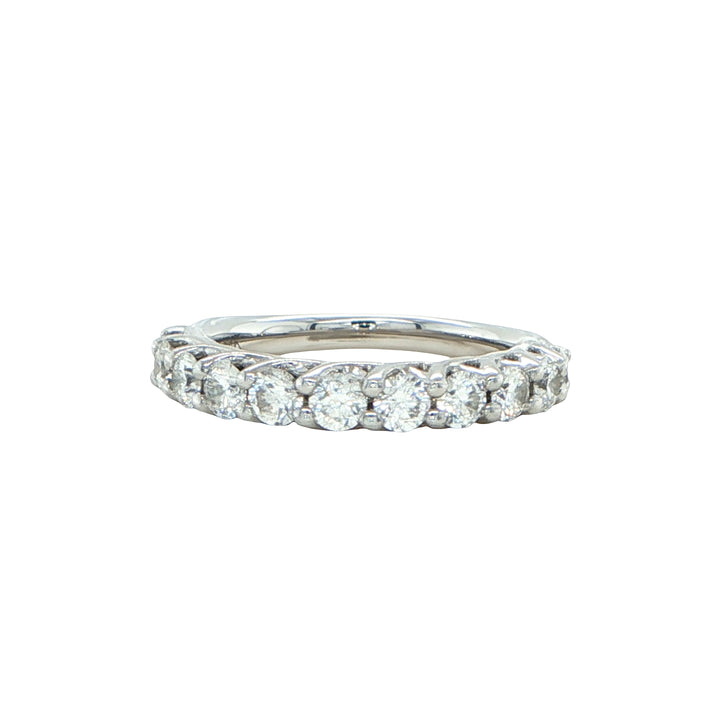 14K White Gold Shared Prong Diamond Wedding Band