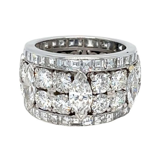 Wide Fancy Diamond Eternity Band