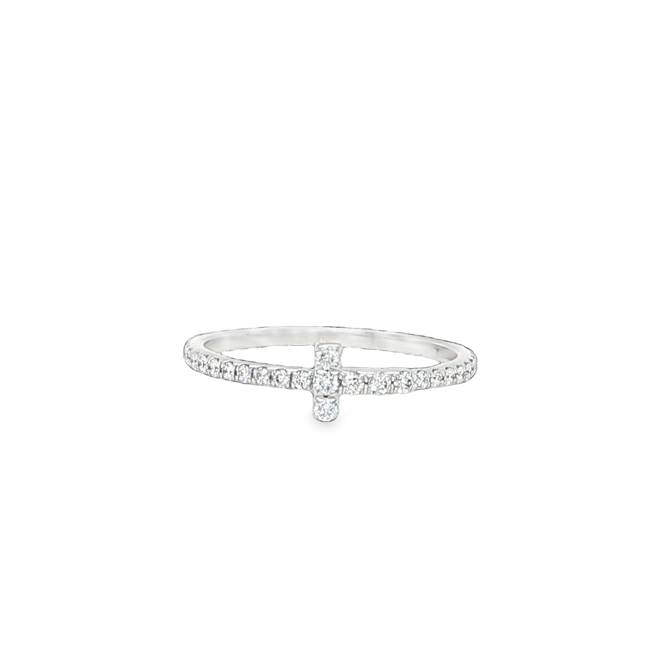 Tiffany & Co. 18K White Gold Diamond T Ring – Jae
