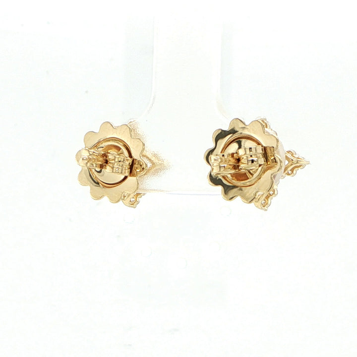 Roberto Coin Princess 18K Yellow Gold Pave Diamond Stud Earrings