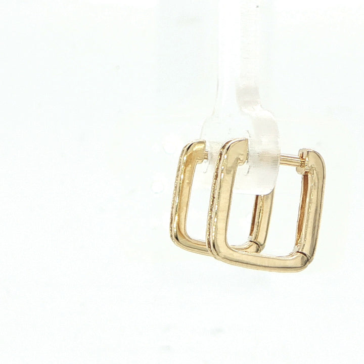 14K Yellow Gold Baguette Hoop Earrings