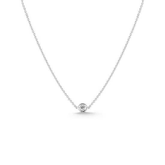 Bezel-Set Diamond Solitaire Necklace