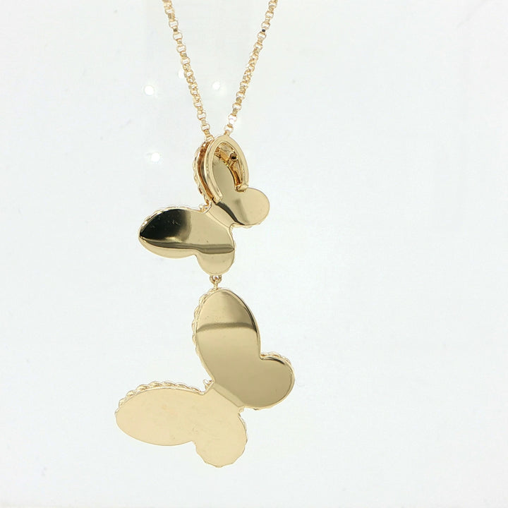 Roberto Coin Jasmine 18K Yellow Gold Mother of Pearl Butterfly Necklace