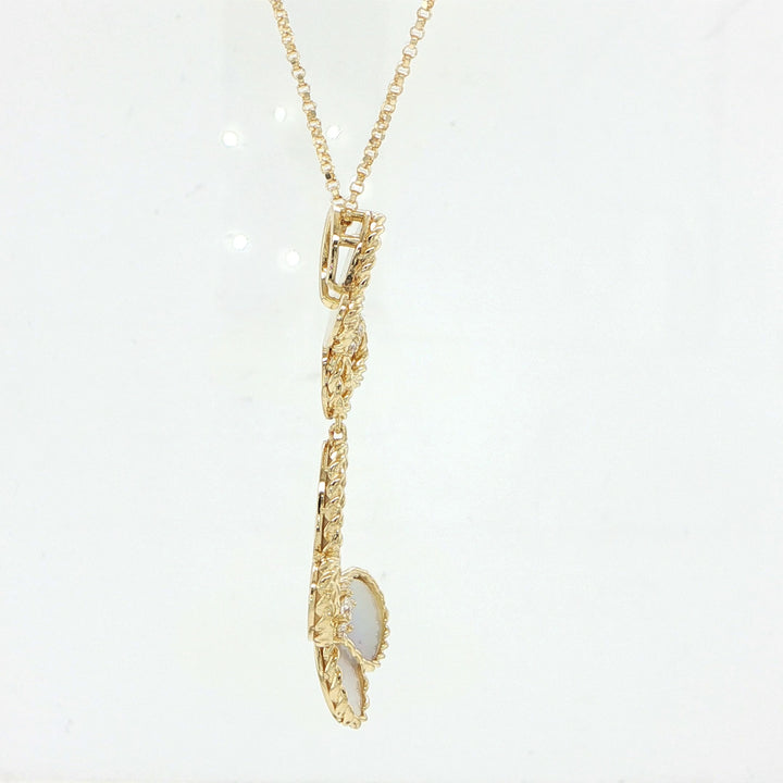 Roberto Coin Jasmine 18K Yellow Gold Mother of Pearl Butterfly Necklace
