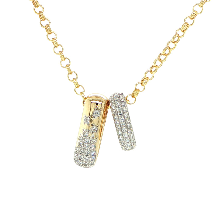 14K Yellow Gold Sliding Diamond Bar Necklace