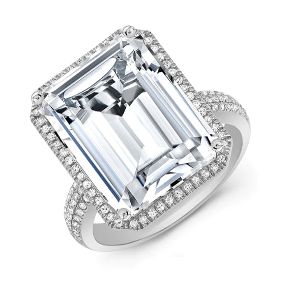 White Topaz and Diamond Cocktail Ring