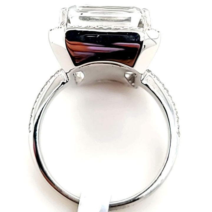 White Topaz and Diamond Cocktail Ring
