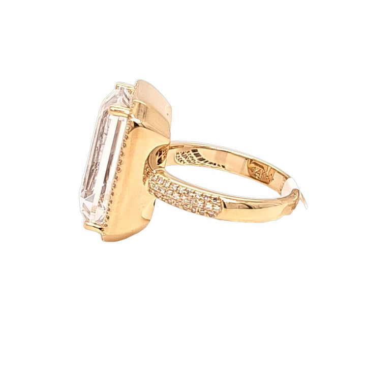 White Topaz and Diamond Cocktail Ring