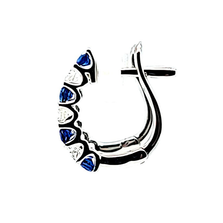 Sapphire and Diamond Hoop Earrings