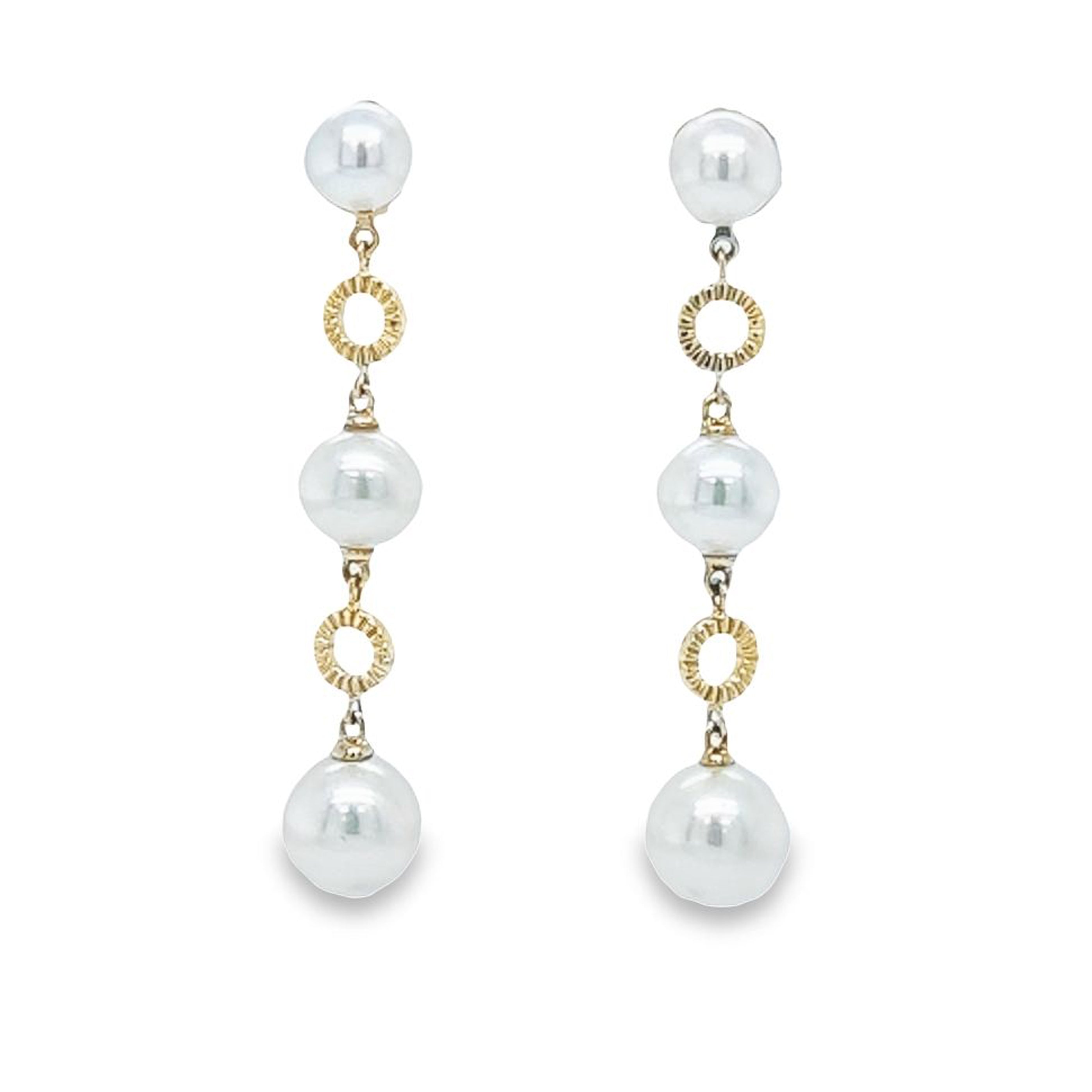 【HYERES LOR】24FW★ H edition SL (W) WH Pearl Earrings 8mm 65-70-mm-aaa-lavender-
