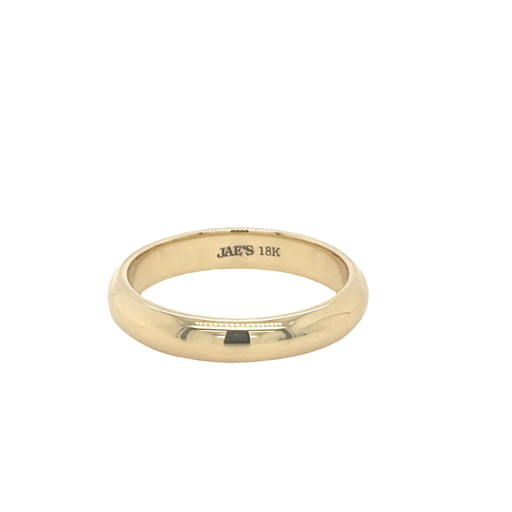 18K Yellow Gold 4mm Comfort Fit Wedding Band
