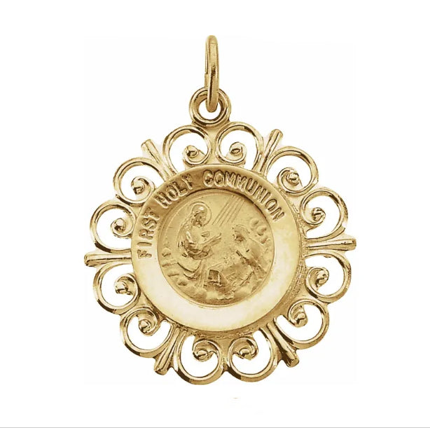Ornate Holy Communion Medal