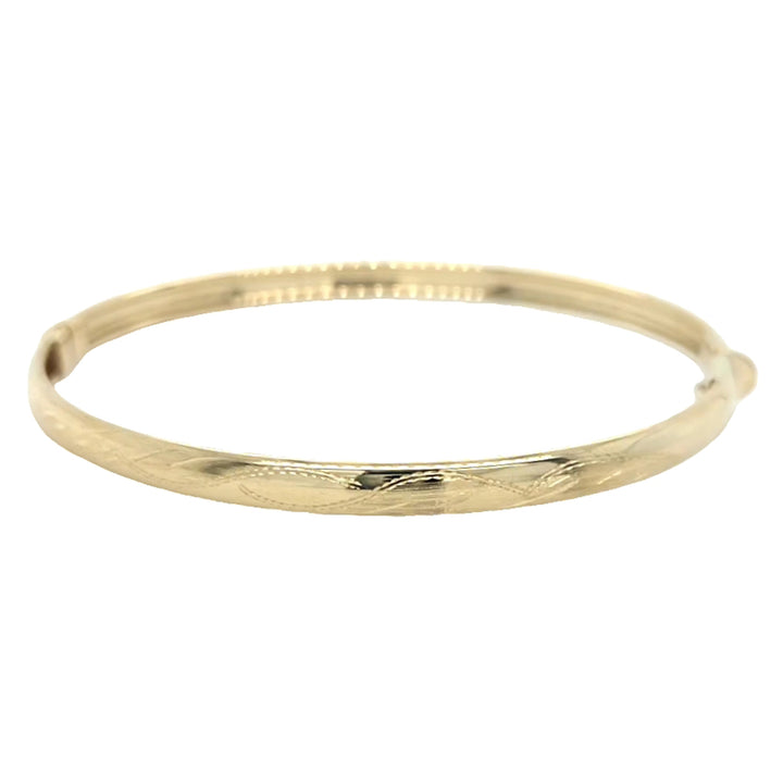 14K Yellow Gold 4.3mm Textured Bangle