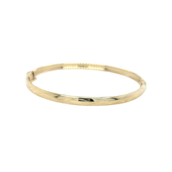 14K Yellow Gold 4.3mm Textured Bangle