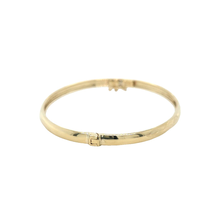 14K Yellow Gold 4.3mm Textured Bangle