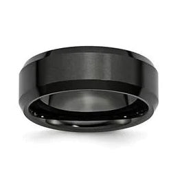 Men's 8mm Beveled Edge Ceramic Band