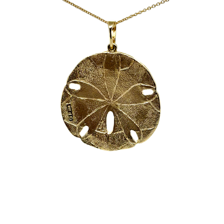 14K Yellow Gold Sand Dollar Pendant