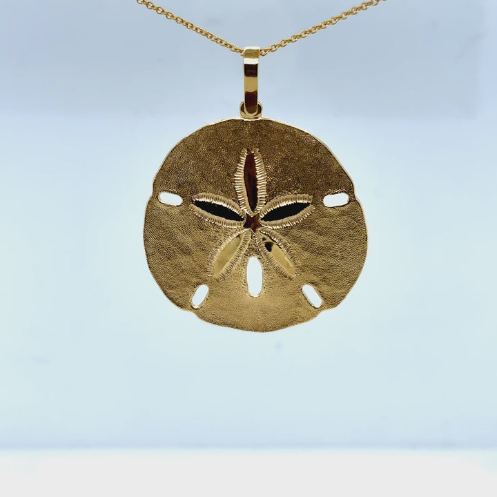 14K Yellow Gold Sand Dollar Pendant