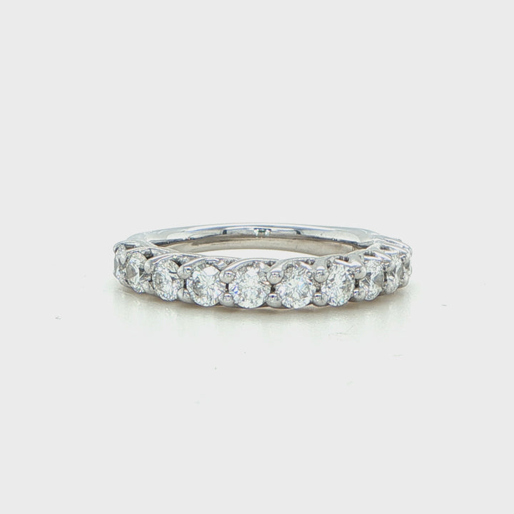 14K White Gold Shared Prong Diamond Wedding Band