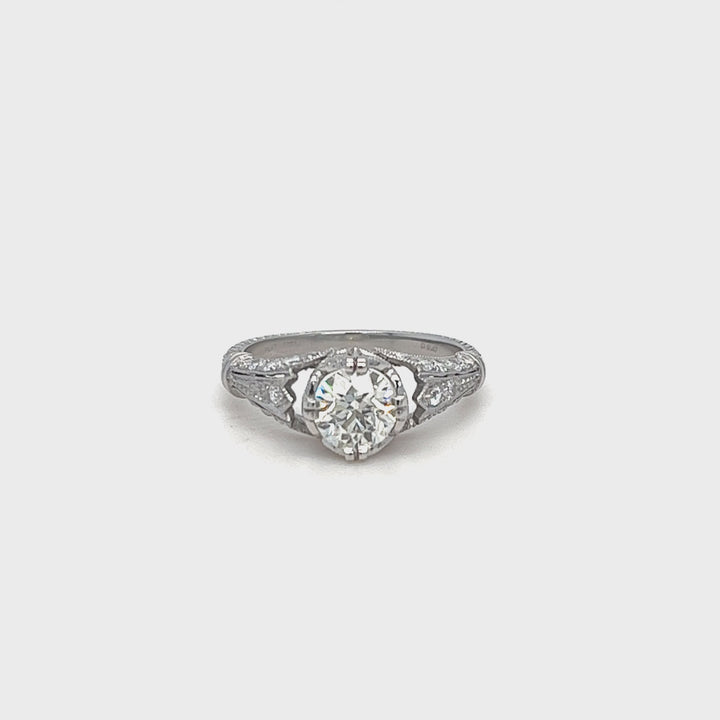 Platinum Art Deco VS Diamond Ring