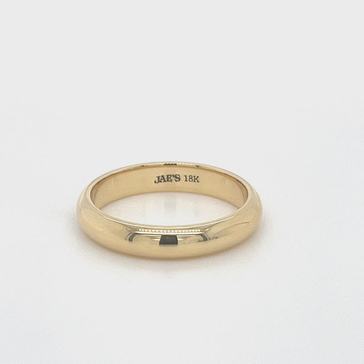 18K Yellow Gold 4mm Comfort Fit Wedding Band