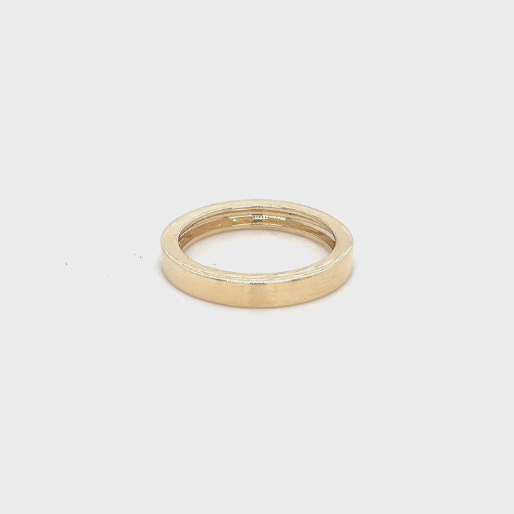 14K Yellow Gold 3mm Square Edge Wedding Band