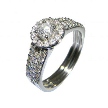 0.76cttw Round Brilliant Cut Diamond Bridal Set