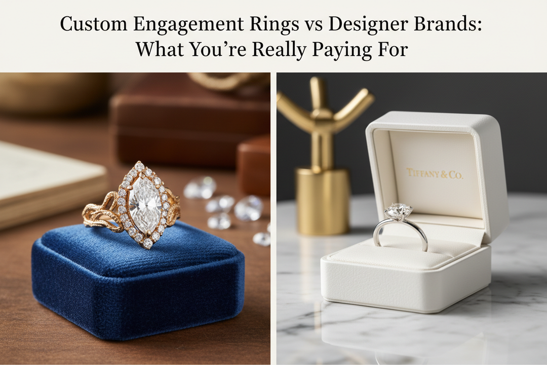 Custom Engagement Rings vs Designer Brands: What You’re Really Paying For