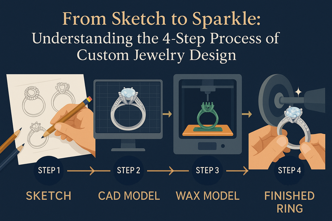 From Sketch to Sparkle: Understanding the 4-Step Process of Custom Jewelry Design