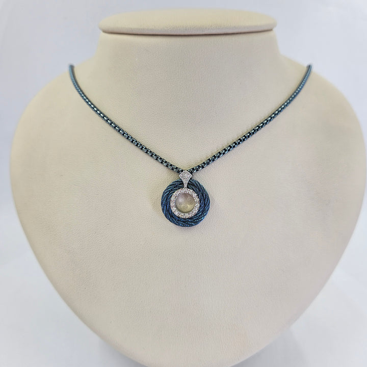 Caribbean Blue Diamond Pendant Necklace