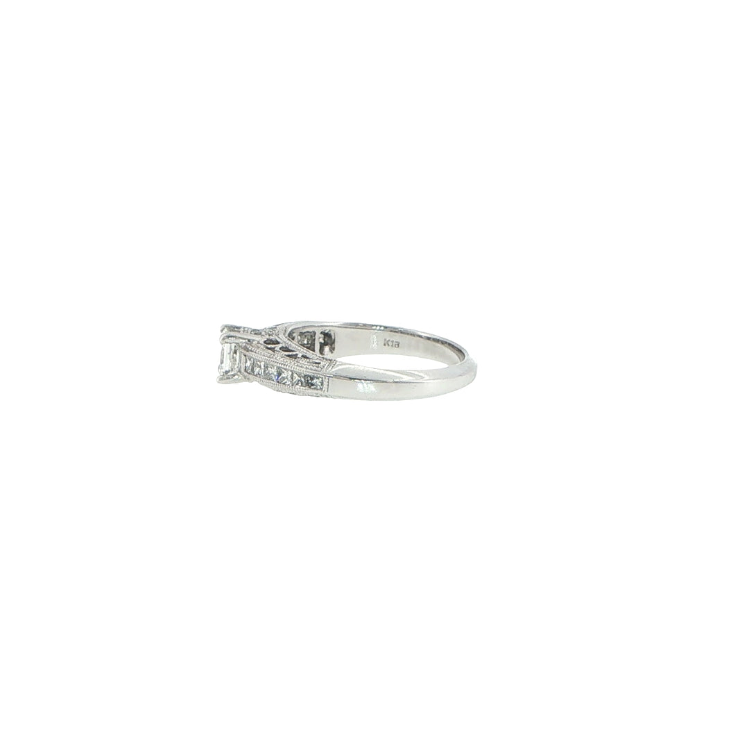 0.53ct Princess Cut Diamond in Vintage Style Ring