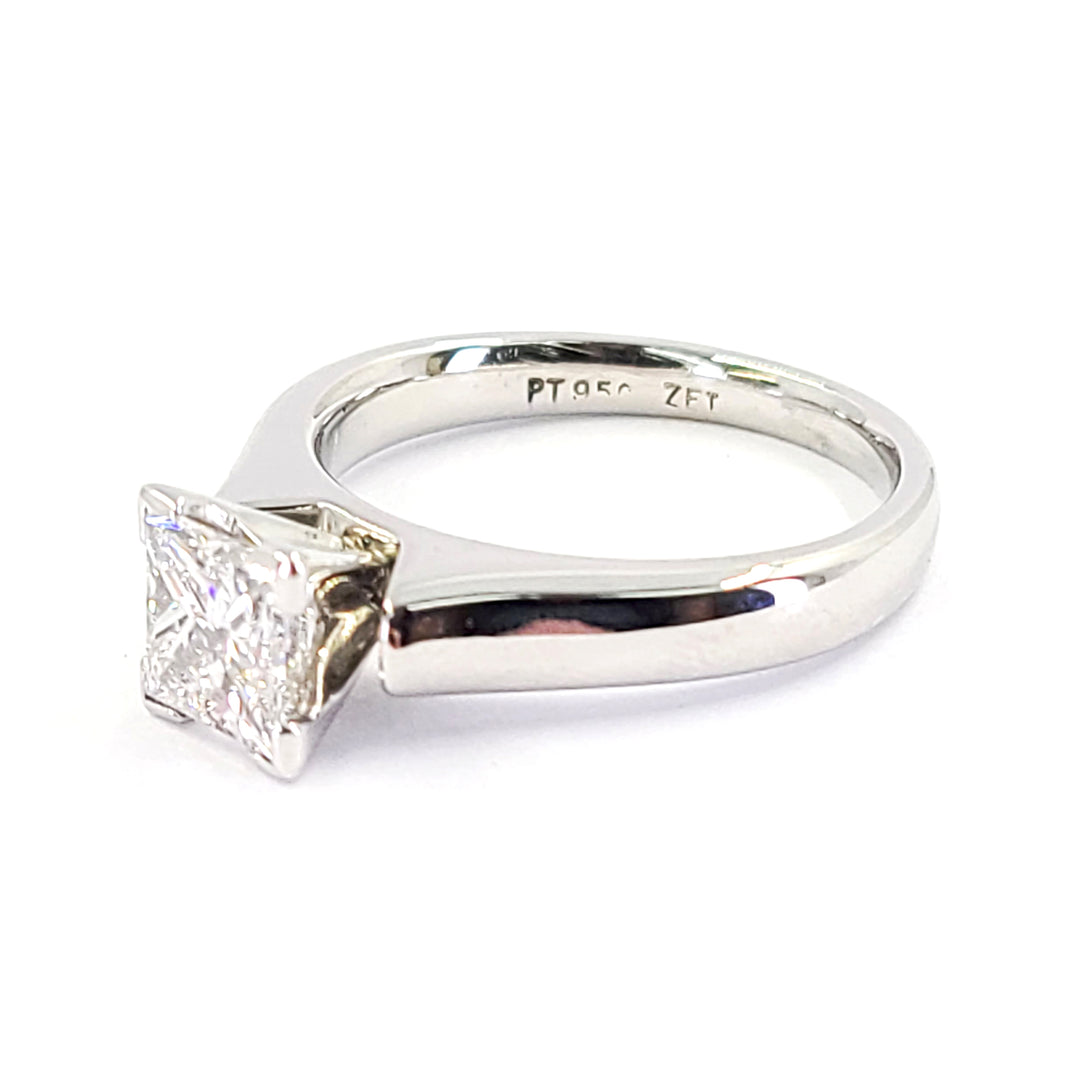 1.02 Carat Princess Cut Diamond Engagement Ring