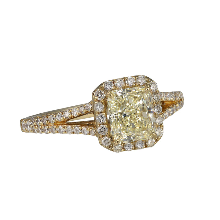 1.53 Carat Fancy Light Yellow Diamond Engagement Ring