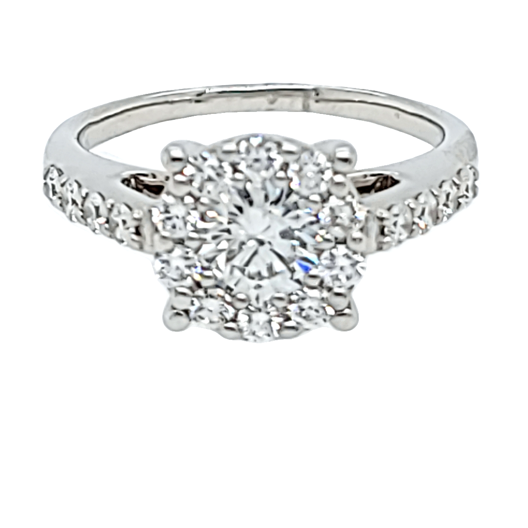 1.04 Carat Illusion Set Diamond Engagement Ring