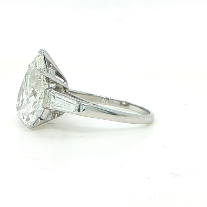 Platinum Pear-Cut Diamond Three-Stone Engagement Ring