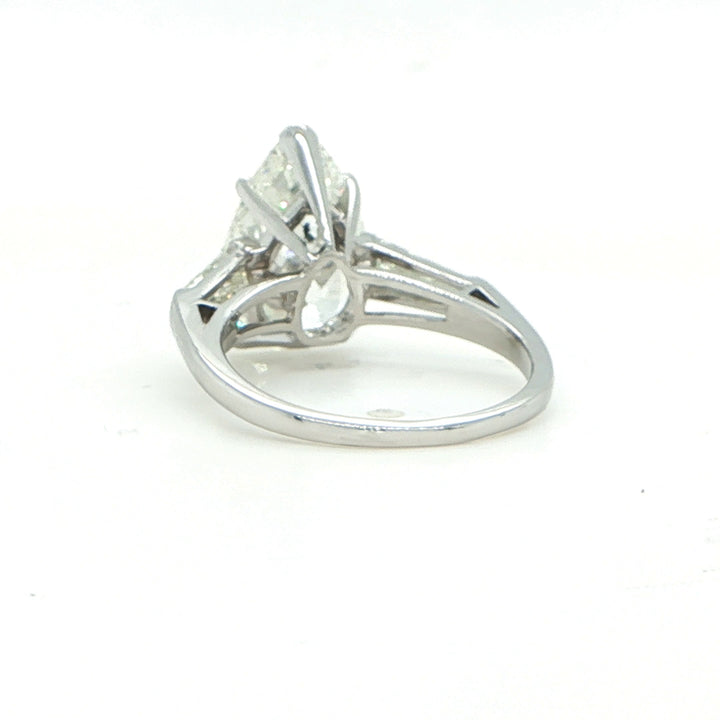 Platinum Pear-Cut Diamond Three-Stone Engagement Ring