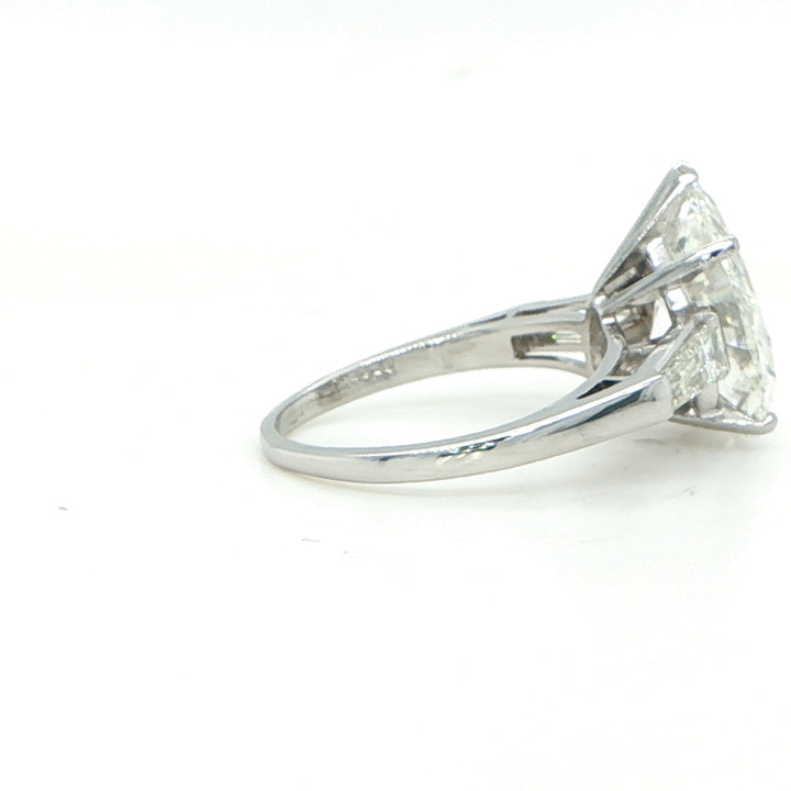 Platinum Pear-Cut Diamond Three-Stone Engagement Ring