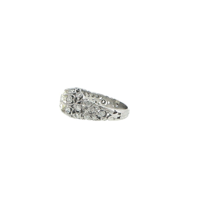 Platinum Antique Emerald Cut Diamond Engagement Ring