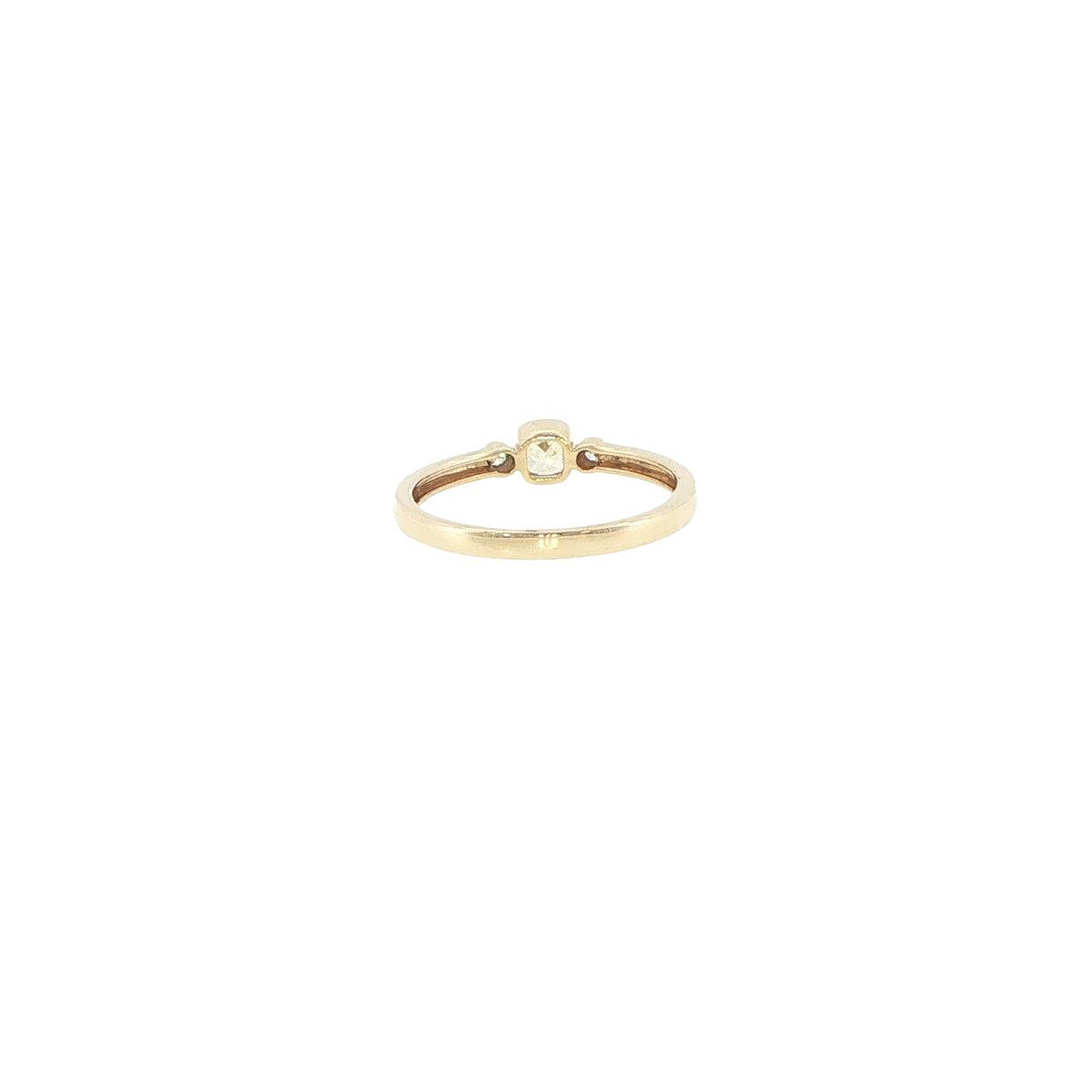 18K Yellow Gold Fancy Yellow Cushion Cut Diamond Ring