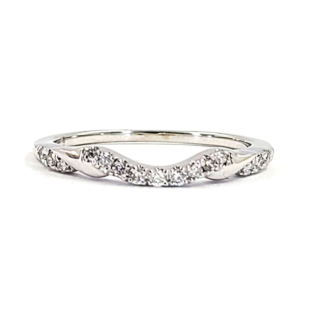 Curved Diamond Wedding Band