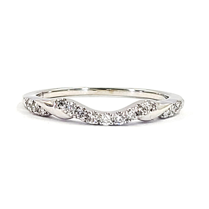 Curved Diamond Wedding Band