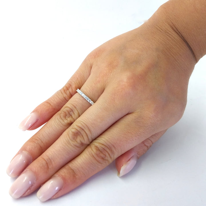 Alianza de boda de diamantes de 0,42 quilates