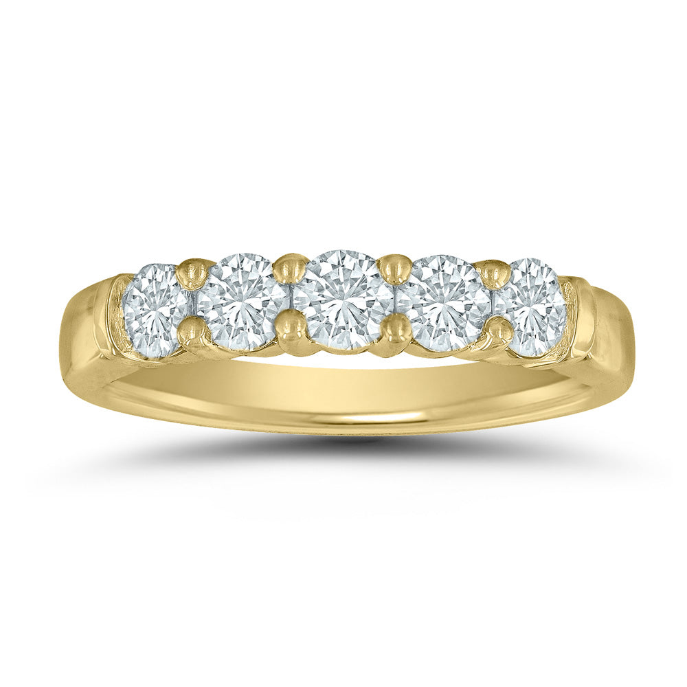Anillo de diamantes de 5 piedras de 0,75 quilates