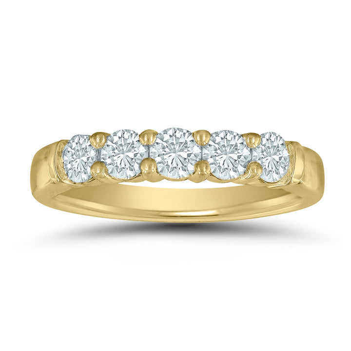 Anillo de diamantes de 5 piedras de 0,75 quilates