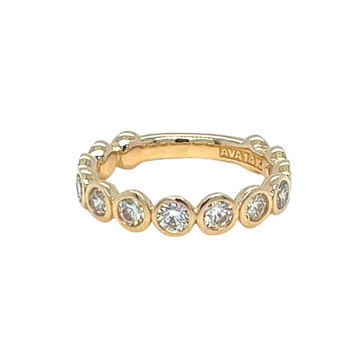 Bezeled Bezeled Diamond 14 Karat Yellow Gold Band Jae's Jewelers Coral Gables ...