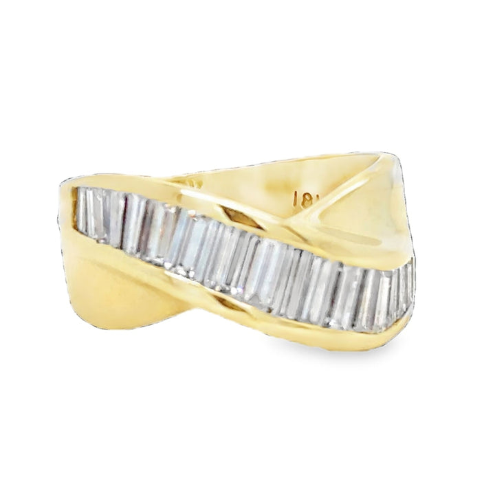 Crossover Baguette Diamond Band
