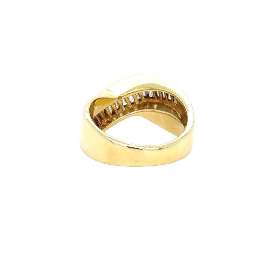 Crossover Baguette Diamond Band
