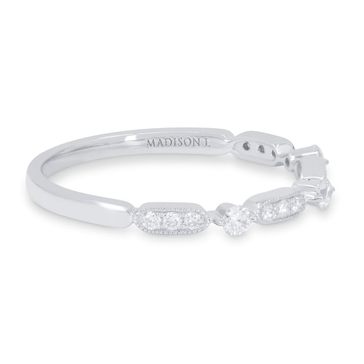 14K White Gold Diamond Stackable Ring