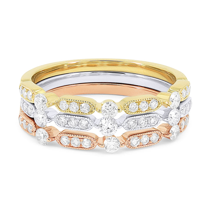 14K White Gold Diamond Stackable Ring